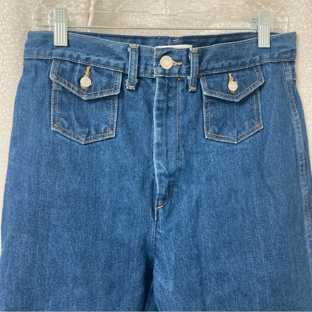 Re/Done Women’s 70s Pocket Wide-leg Jeans/ True Rinse Size 28 Boho Western - Picture 5 of 11